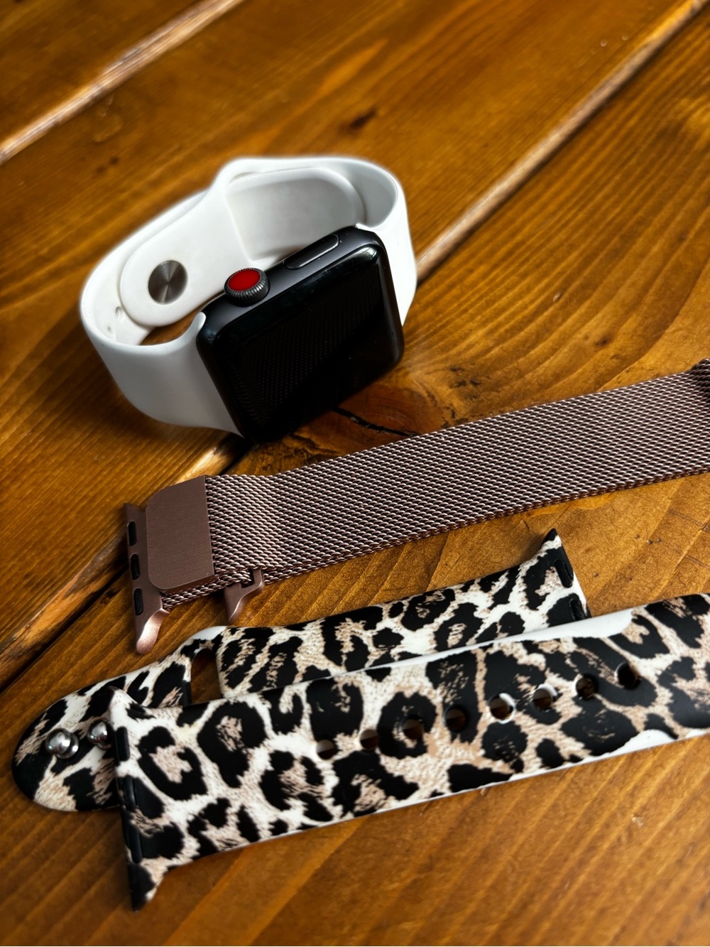 Apple Watch Series 3 with White Sport Band and Interchangeable Straps